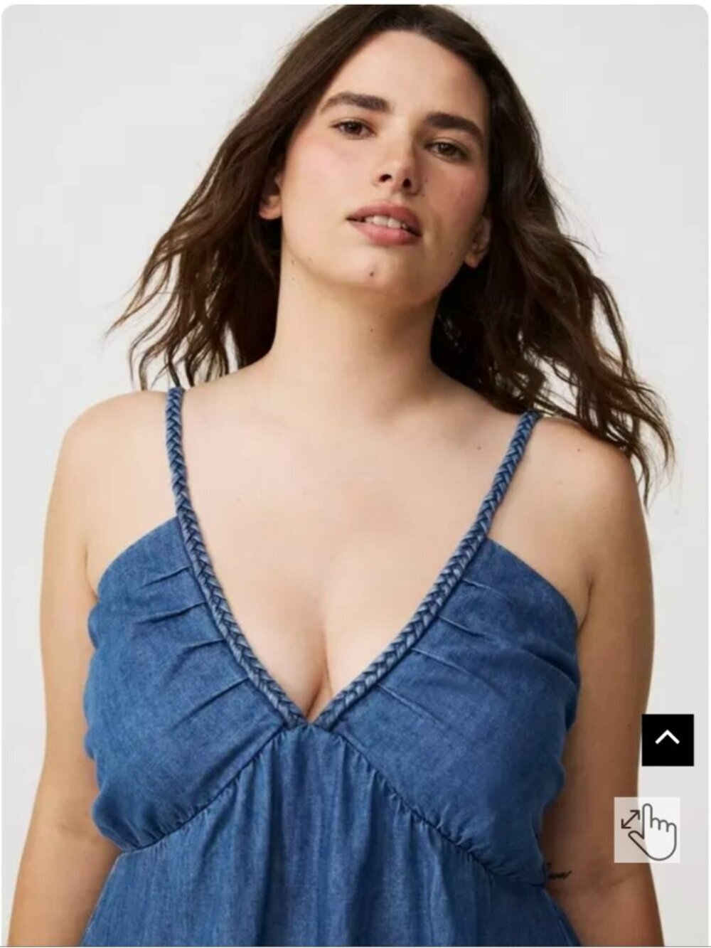 Torrid Maxi Dress Size Light Wash Braided Straps 100 % Cotton Size M/L - Picture 4 of 13